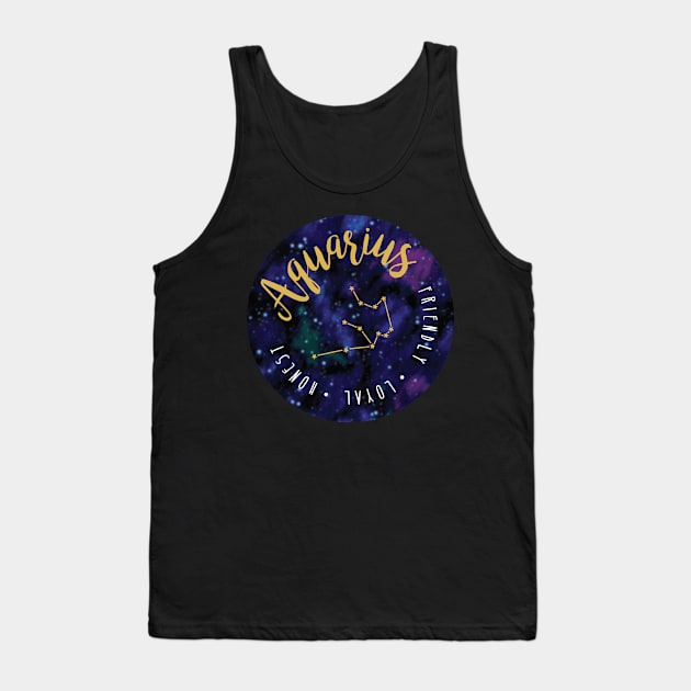 Aquarius Zodiac Tank Top by CreativeHermitCo